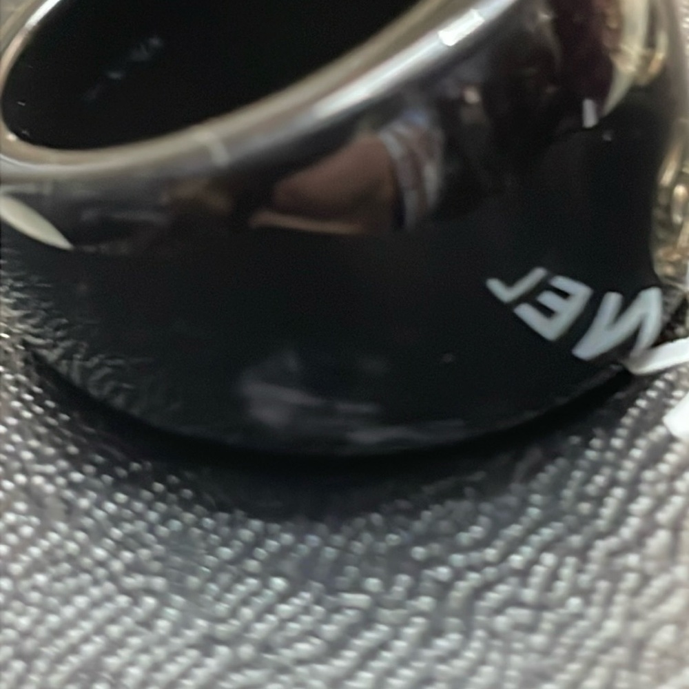 CC stamped Chanel black Resin Ring sz US 7 - Picture 6 of 14
